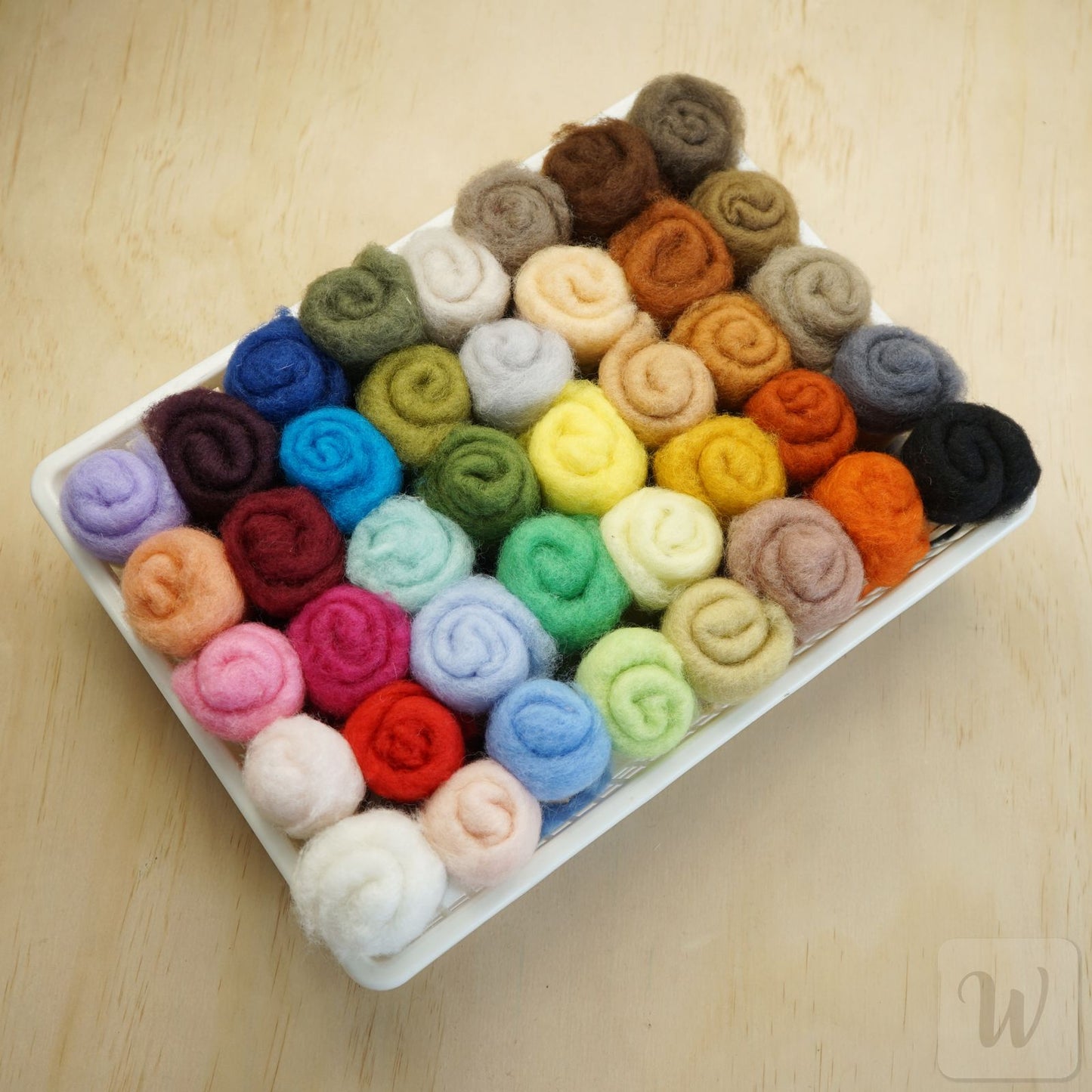 40 Colour Felting Set – Carded Maori Wool, Needle & Wet Felting, 200g