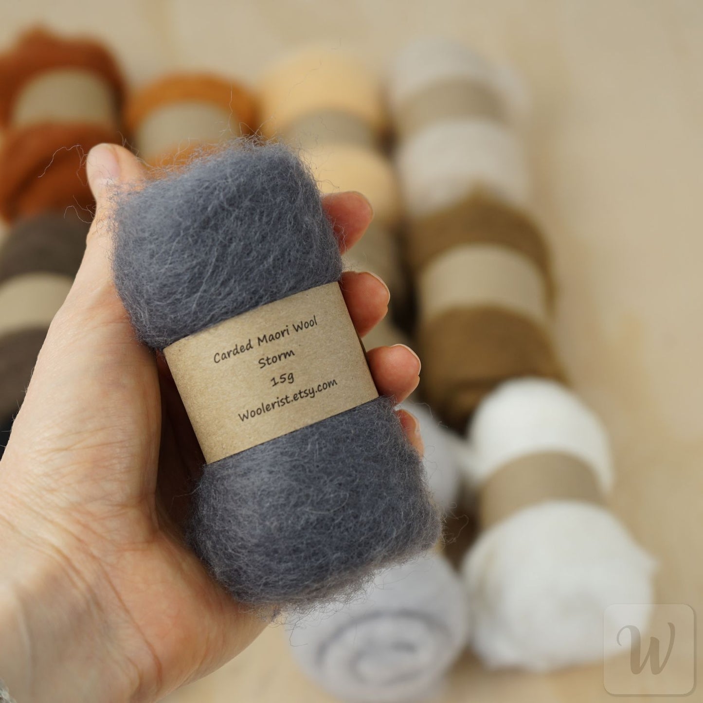 Carded Maori Felting Wool 12 Colours Set – Animal Mix / for needle and wet felting, DHG