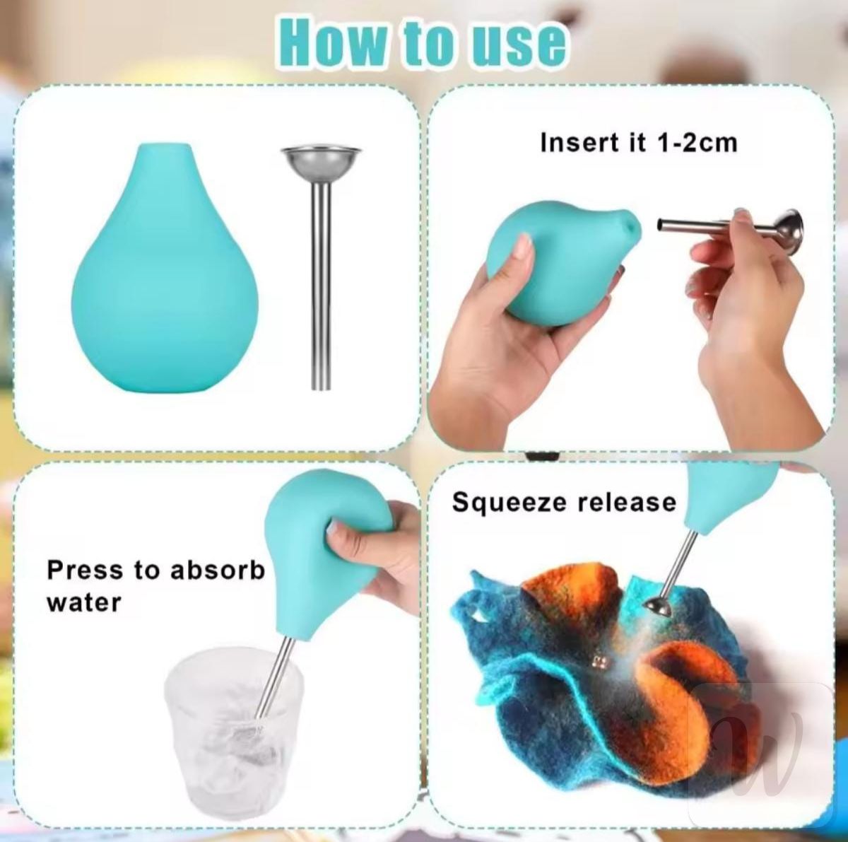 Wet Felting Water-Sprinkler Bulb / Ball Brauser / Felting Pear / Ball Brause / Spray Tool / Shower Tool