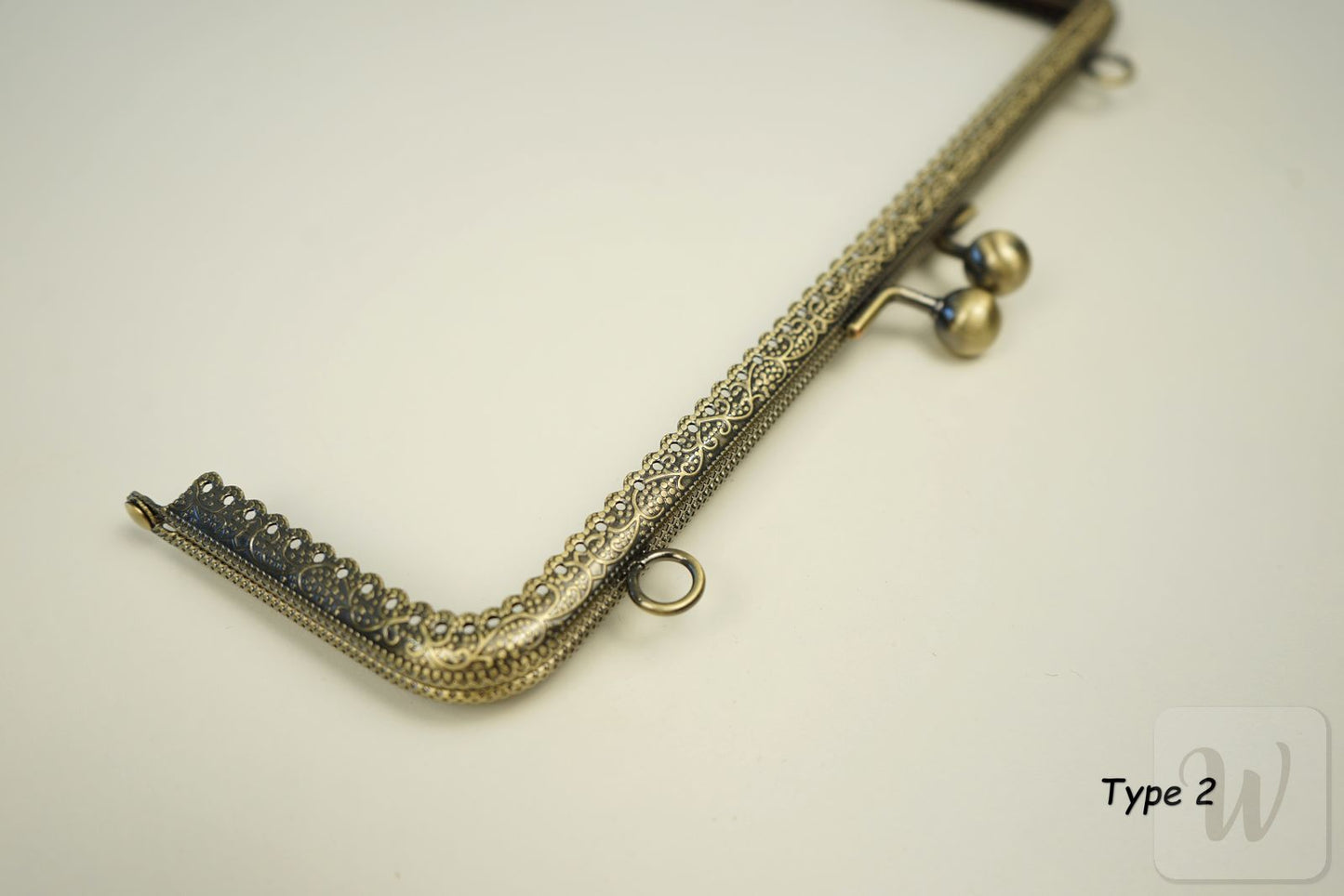 Metal Purse Frame / Bag Frame with Handle – 25 cm – DIY Clutch Hardware / Bronze