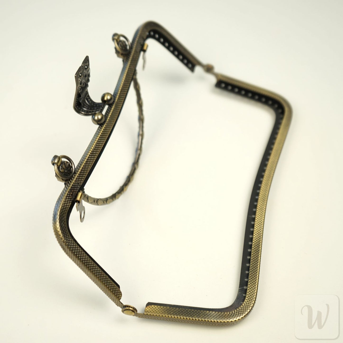 Metal Purse Frame / Bag Frame with Handle – 20 cm  – DIY Clutch Hardware / Bronze and Silver