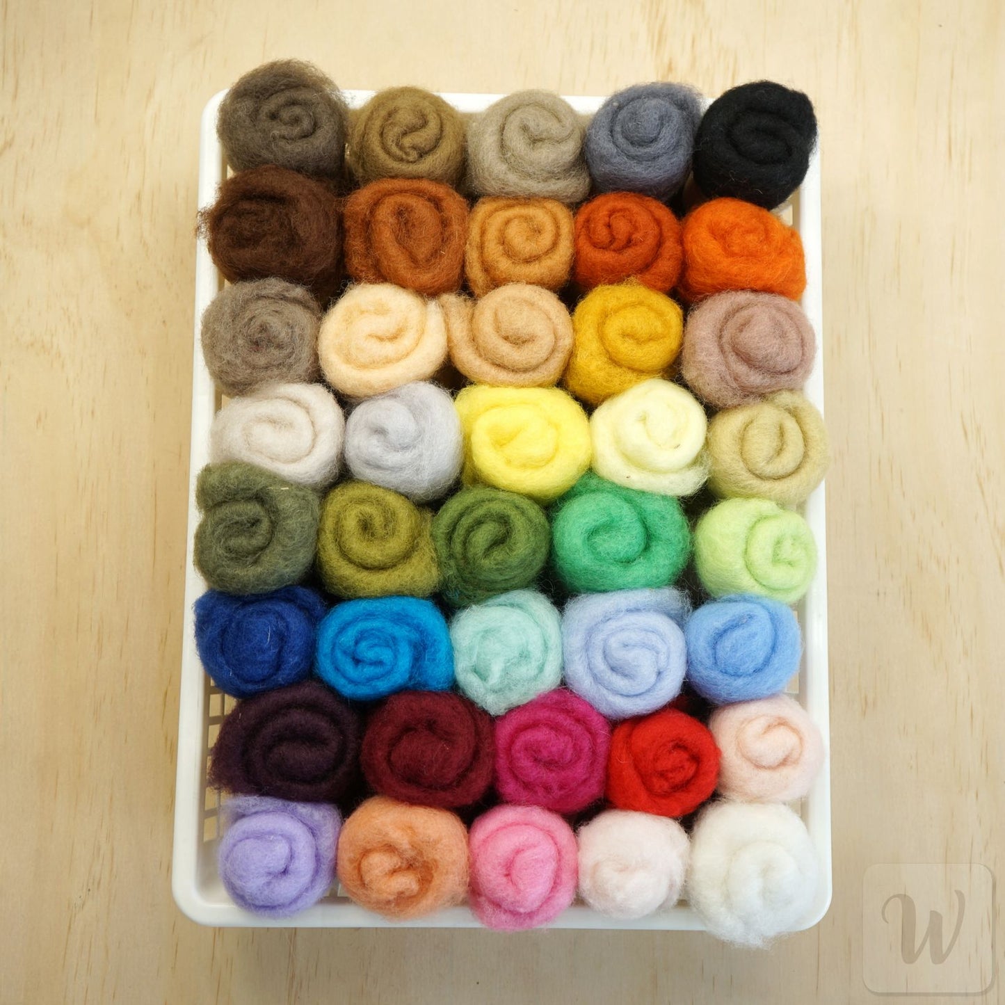 40 Colour Felting Set – Carded Maori Wool, Needle & Wet Felting, 200g