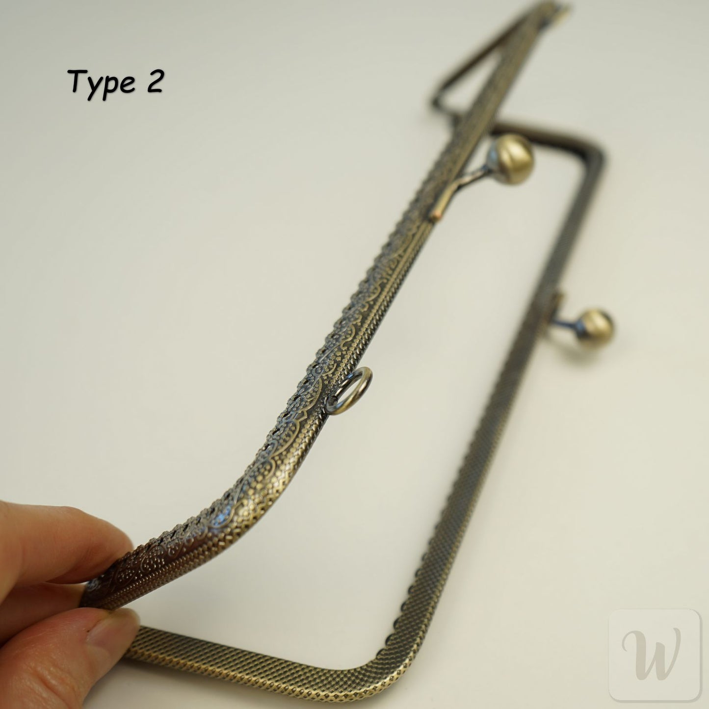 Metal Purse Frame / Bag Frame with Handle – 25 cm – DIY Clutch Hardware / Bronze