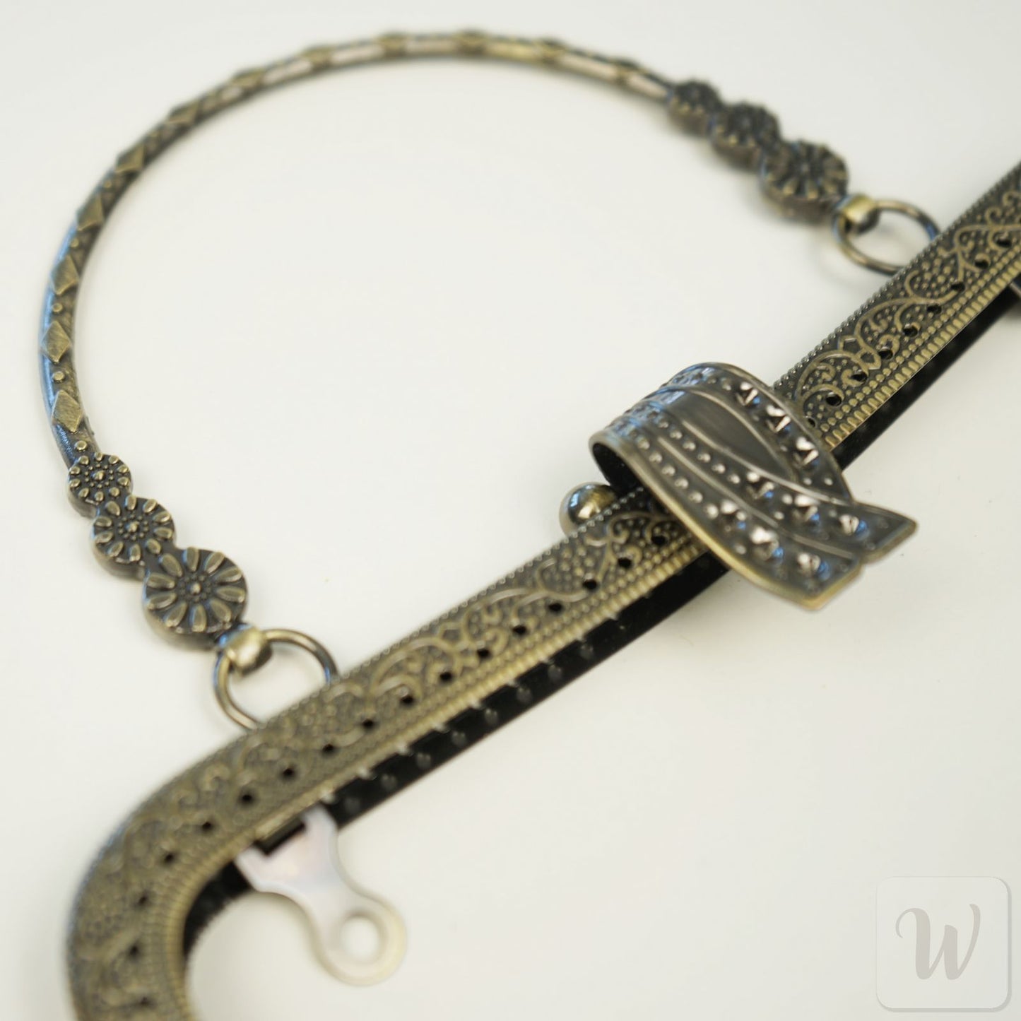 Metal Purse Frame / Bag Frame with Handle – 20 cm  – DIY Clutch Hardware / Bronze and Silver