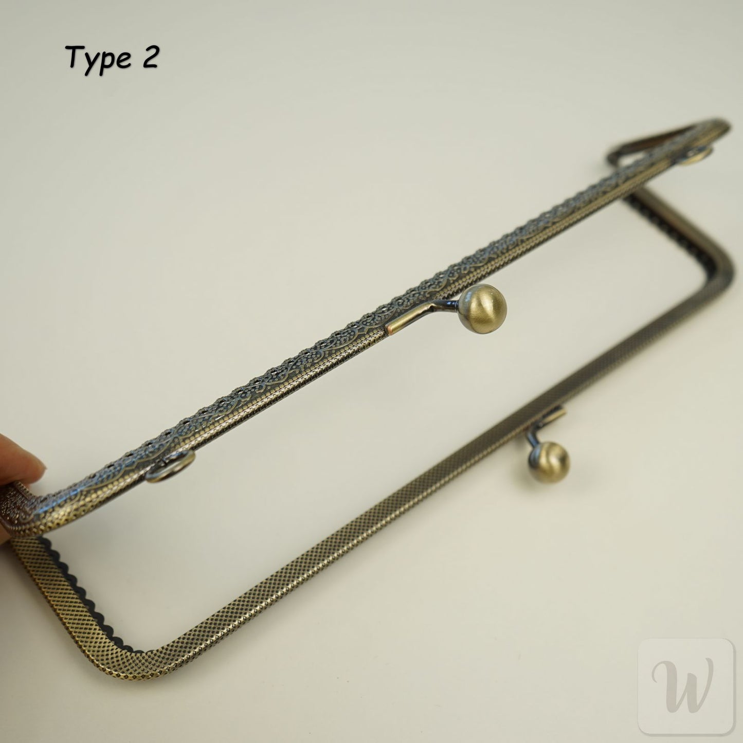 Metal Purse Frame / Bag Frame with Handle – 25 cm – DIY Clutch Hardware / Bronze