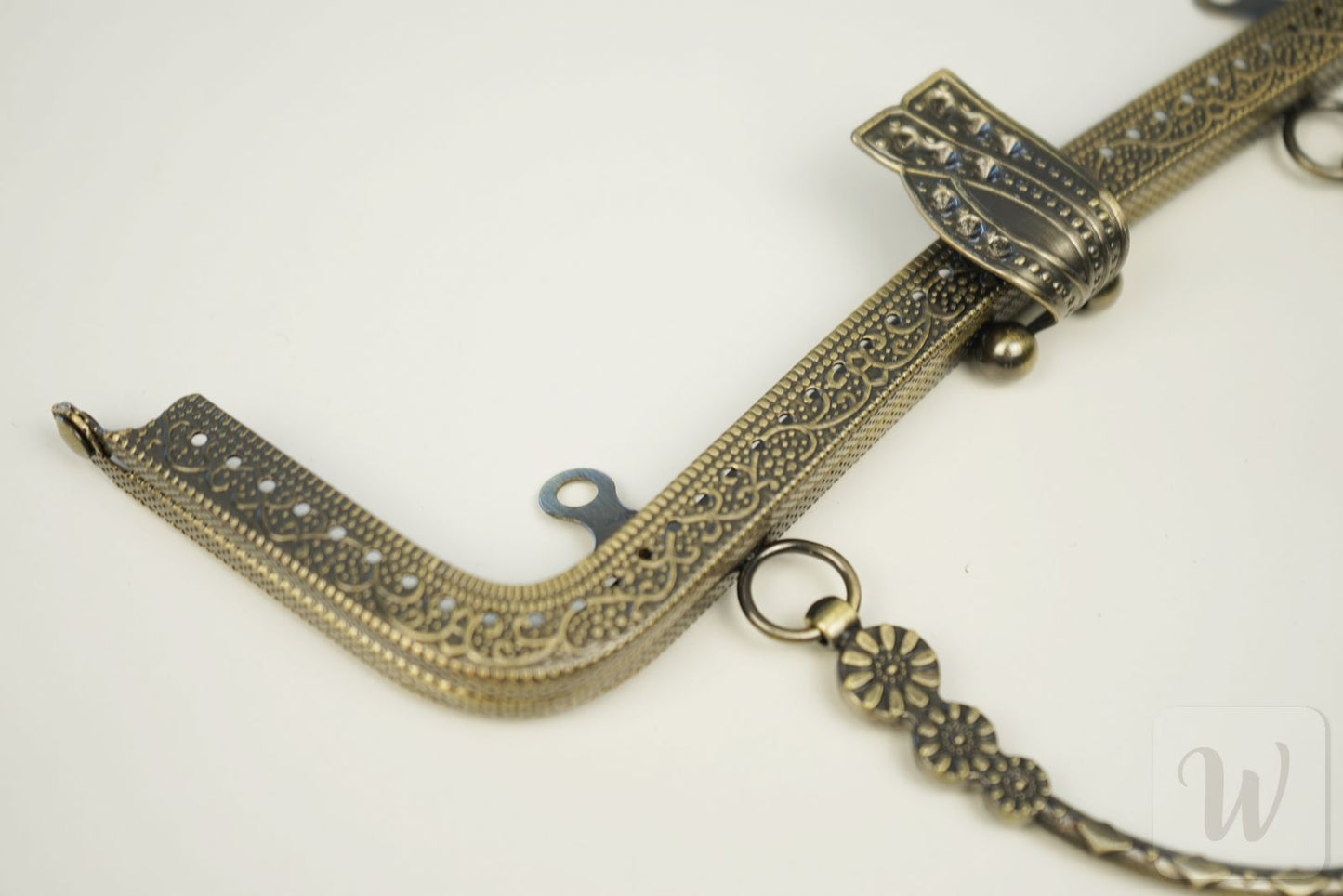 Metal Purse Frame / Bag Frame with Handle – 20 cm  – DIY Clutch Hardware / Bronze and Silver