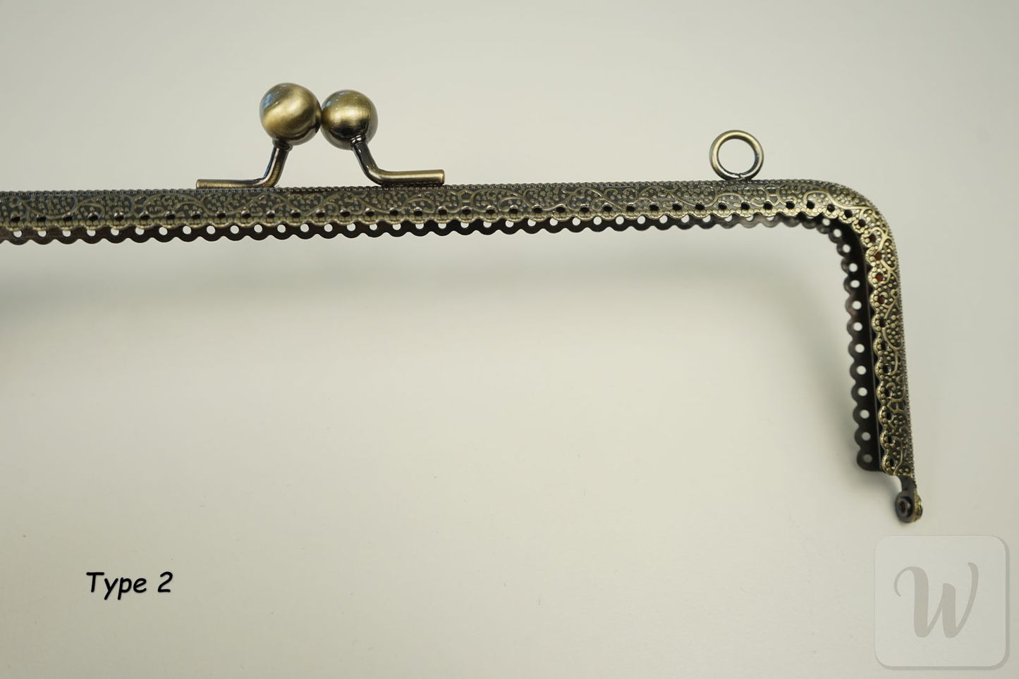 Metal Purse Frame / Bag Frame with Handle – 25 cm – DIY Clutch Hardware / Bronze