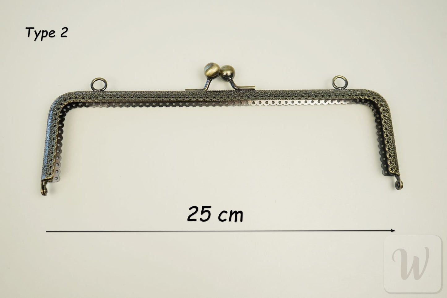 Metal Purse Frame / Bag Frame with Handle – 25 cm – DIY Clutch Hardware / Bronze