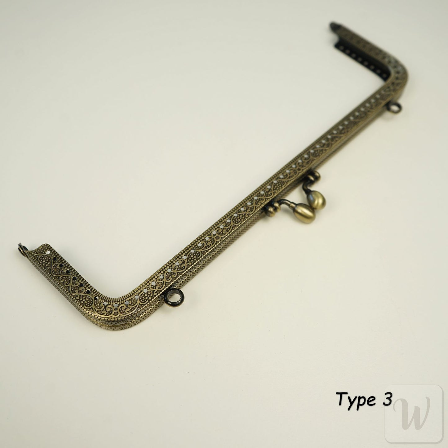 Metal Purse Frame / Bag Frame with Handle – 25 cm – DIY Clutch Hardware / Bronze