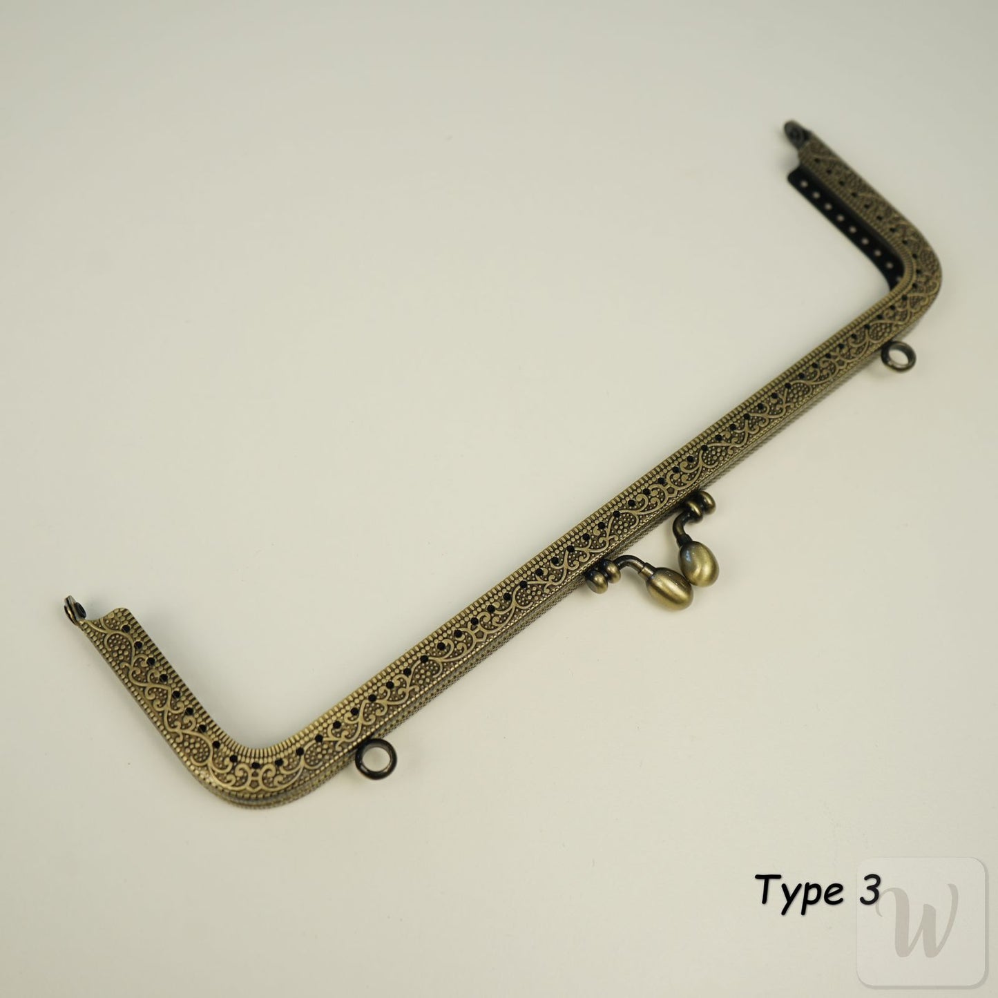 Metal Purse Frame / Bag Frame with Handle – 25 cm – DIY Clutch Hardware / Bronze