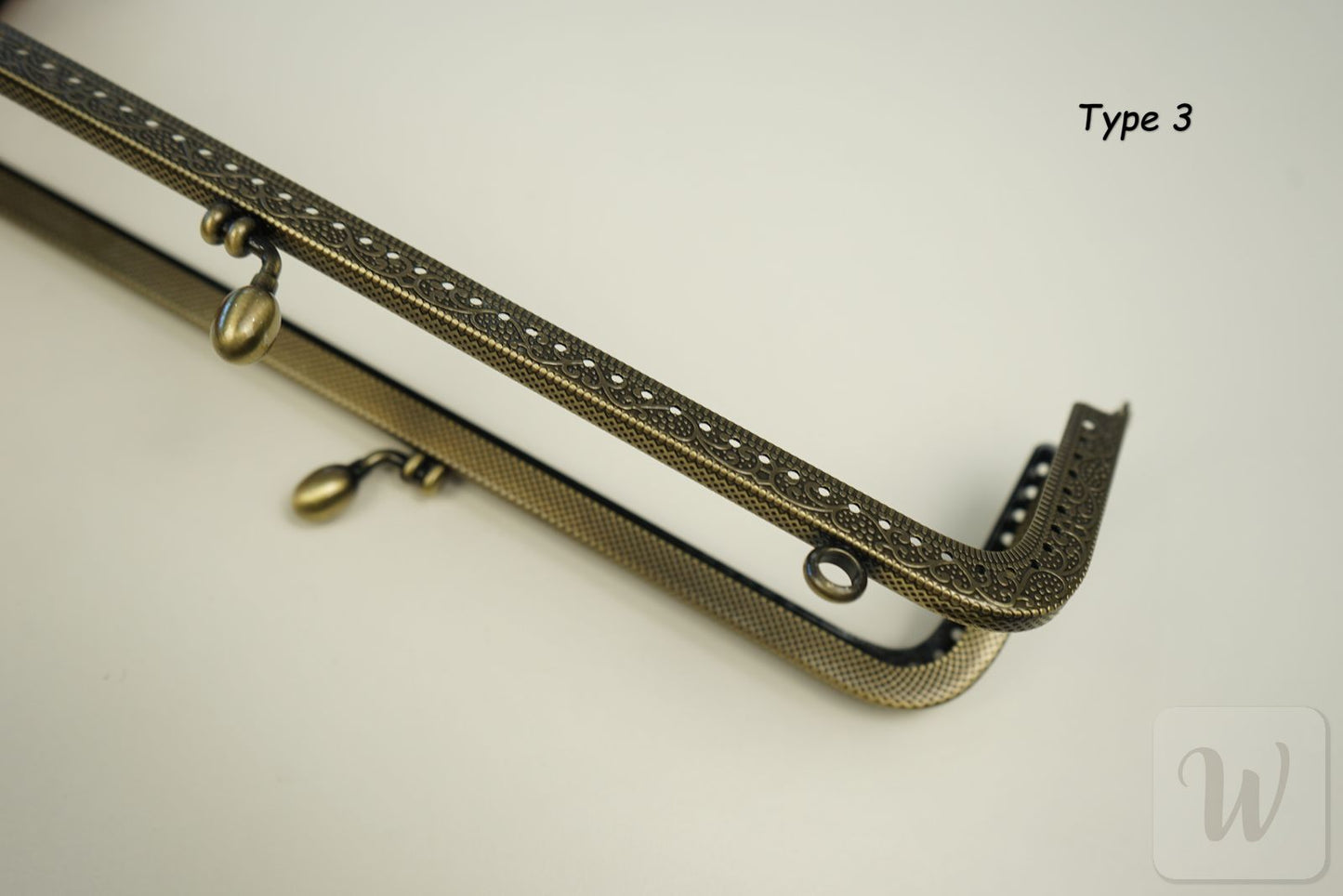 Metal Purse Frame / Bag Frame with Handle – 25 cm – DIY Clutch Hardware / Bronze