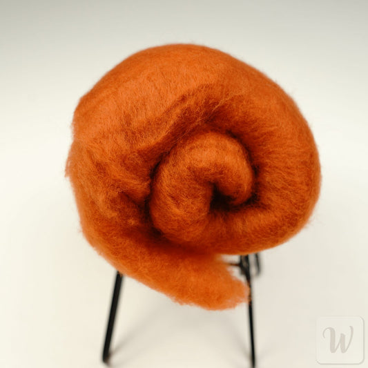 Rust colour extra fine merino wool - soft light airy fiber for needle wet felting miniatures and delicate projects
