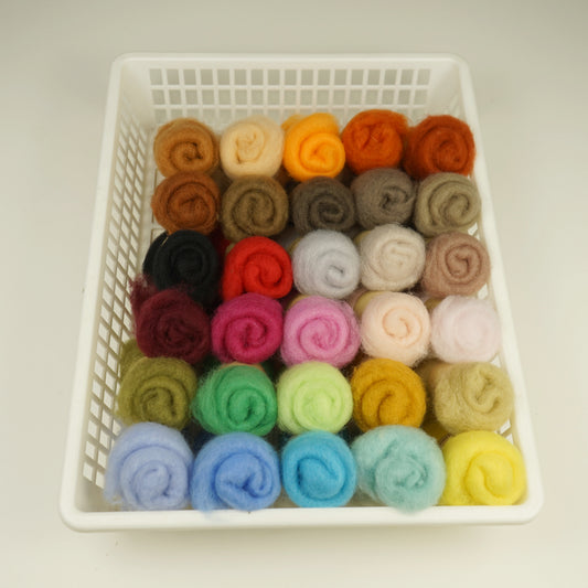 30 Vibrant Colors Felting Wool Set – Maori Wool for Needle & Wet Felting - perfect for beginners and pros, DHG
