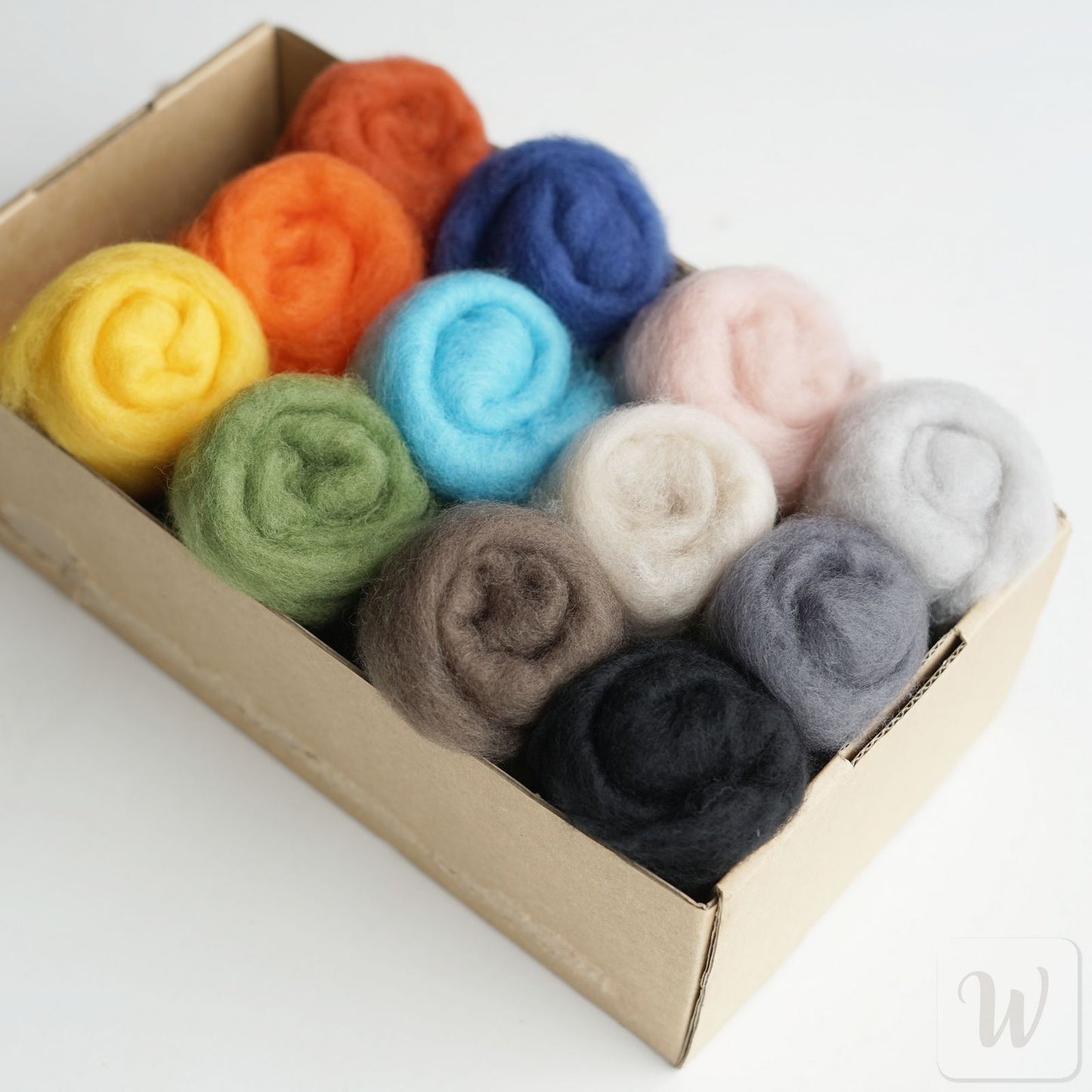 Extra Fine Merino 12 Colours Wool Set / Super Soft Carded Felting Wool / 19 microns / Perfect for Delicate and Detailed felting / DHG
