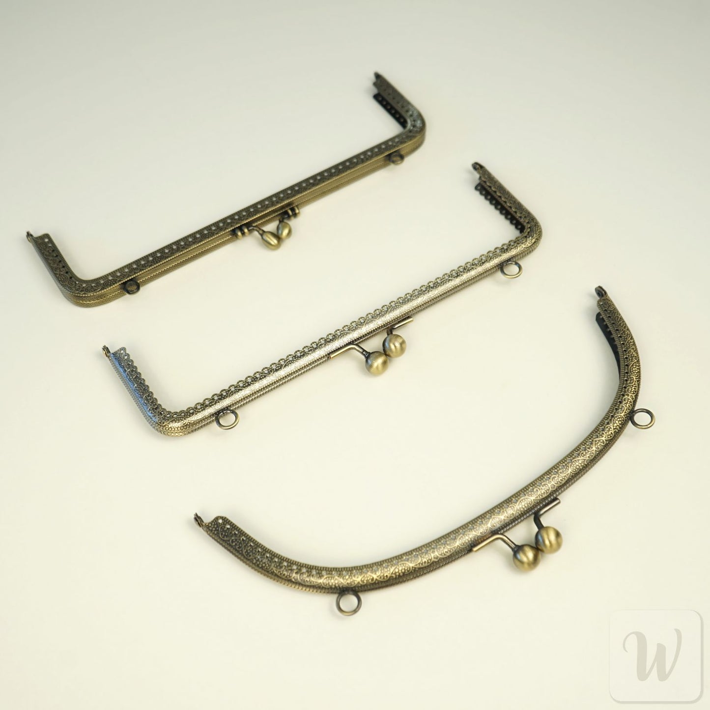 Metal Purse Frame / Bag Frame with Handle – 25 cm – DIY Clutch Hardware / Bronze