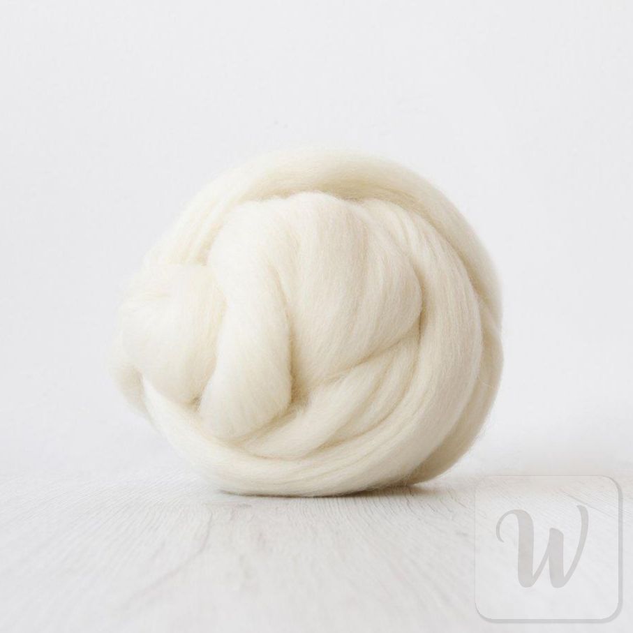 Natural white Corriedale wool tops roving, soft and fluffy texture, 27 microns, perfect for spinning and felting