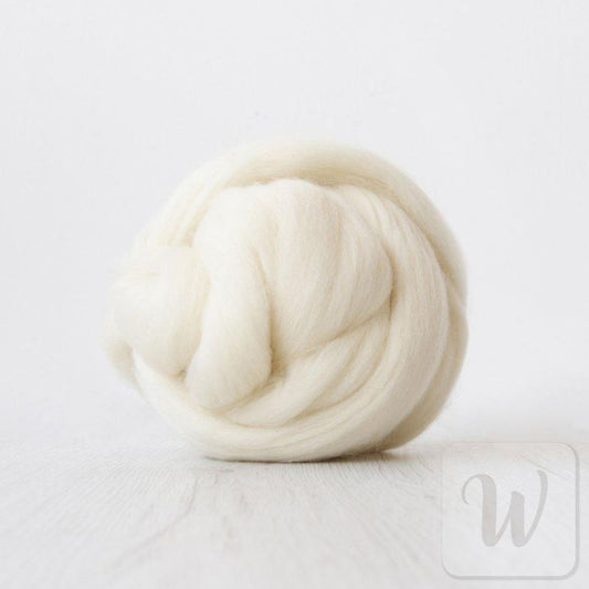  Natural white Corriedale wool tops roving, soft and fluffy texture, 27 microns, perfect for spinning and felting