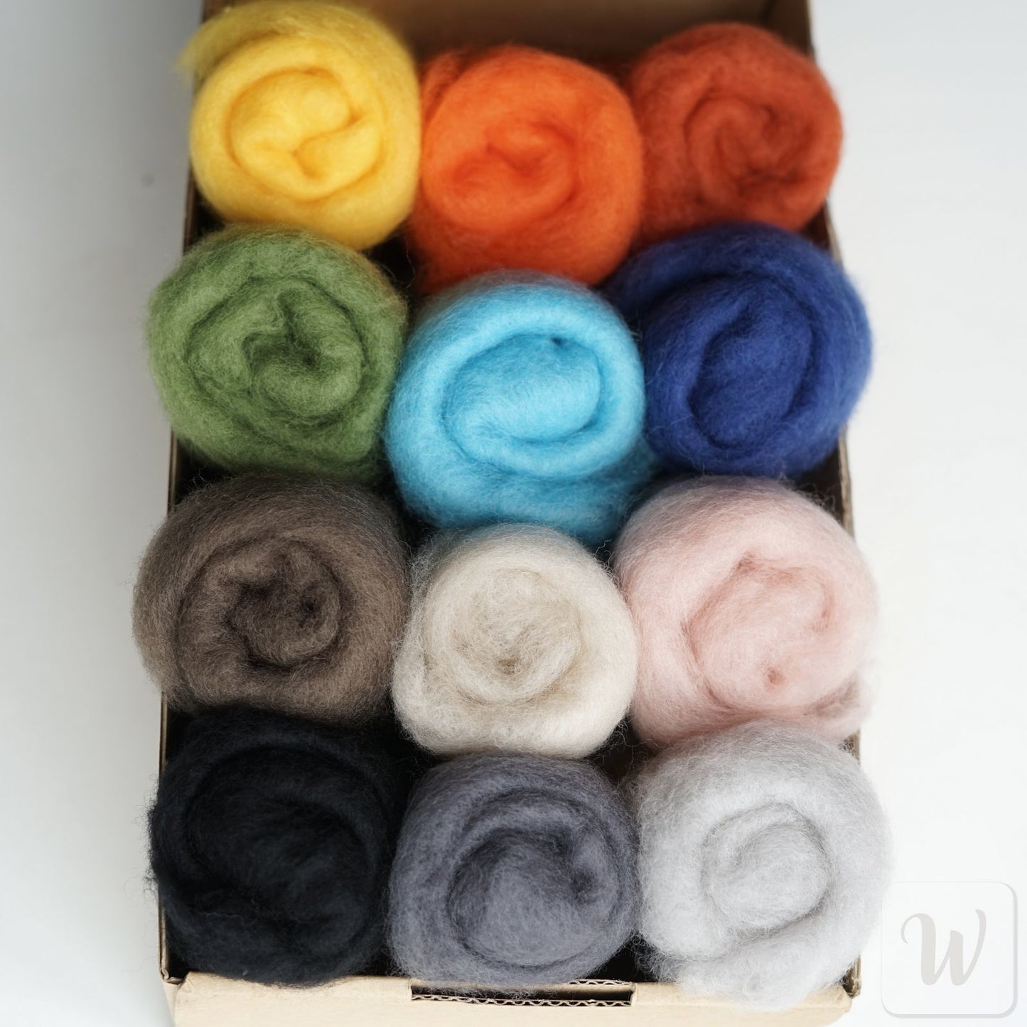Extra Fine Merino 12 Colours Wool Set / Super Soft Carded Felting Wool / 19 microns / Perfect for Delicate and Detailed felting / DHG