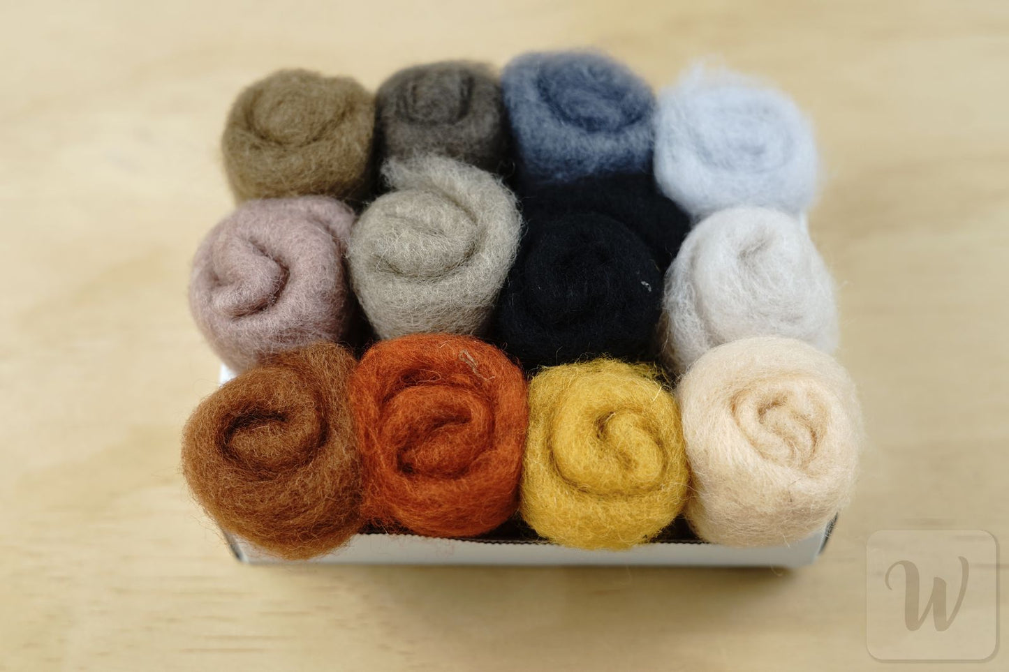 Needle Felting Beginner Kit 28pcs: 12 wool colours+8 needles and basic tools