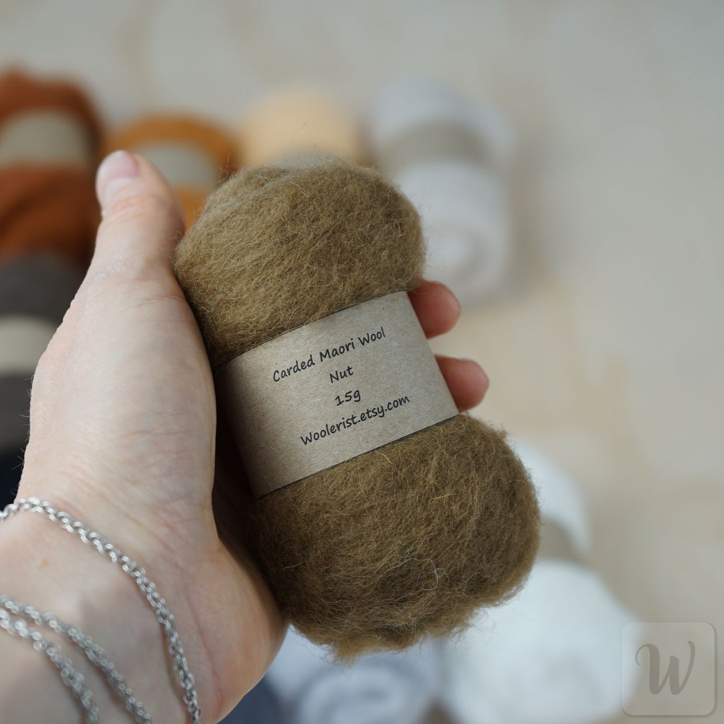 Carded Maori Felting Wool 12 Colours Set – Animal Mix / for needle and wet felting, DHG