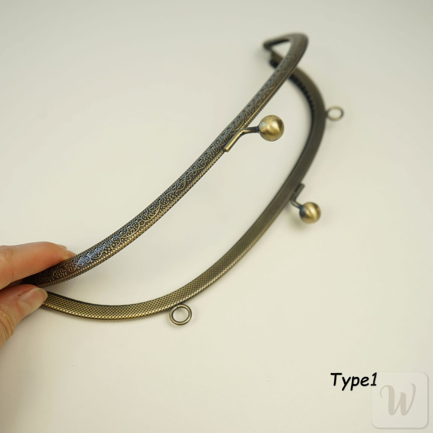 Metal Purse Frame / Bag Frame with Handle – 25 cm – DIY Clutch Hardware / Bronze