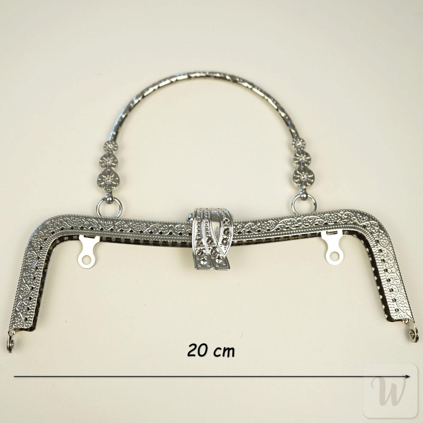 Metal Purse Frame / Bag Frame with Handle – 20 cm  – DIY Clutch Hardware / Bronze and Silver