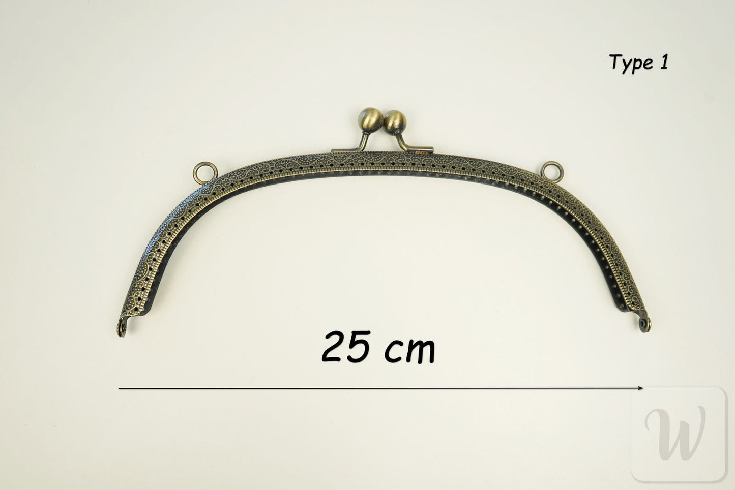 Metal Purse Frame / Bag Frame with Handle – 25 cm – DIY Clutch Hardware / Bronze