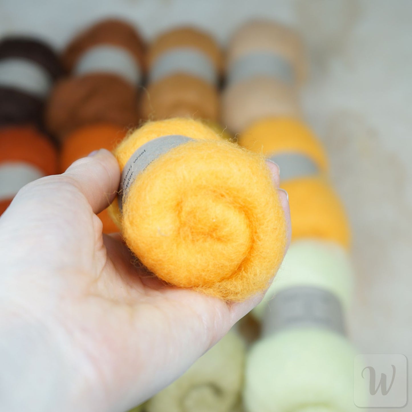 Carded Maori Felting Wool 12 Colours Set – Warm Forest Mix / for needle and wet felting, DHG
