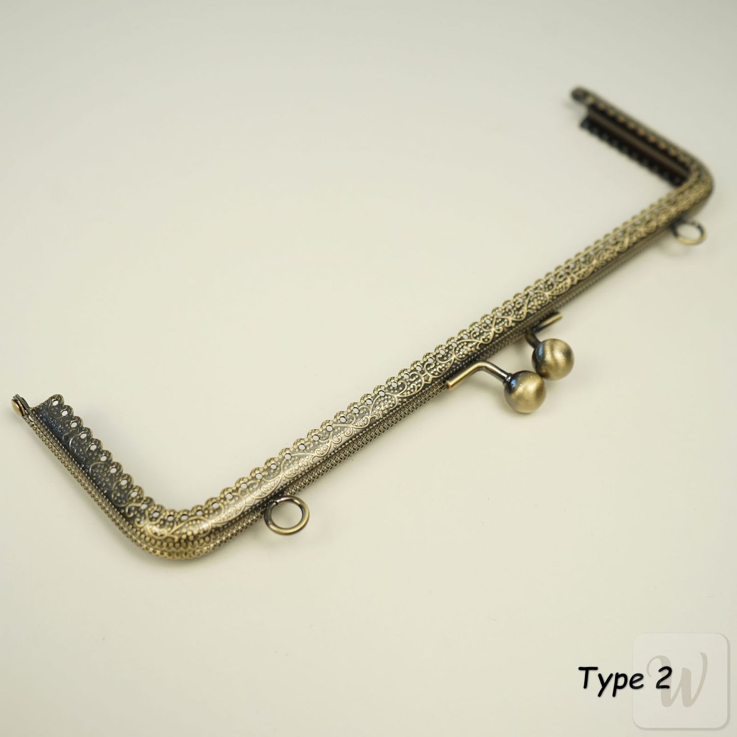 Metal Purse Frame / Bag Frame with Handle – 25 cm – DIY Clutch Hardware / Bronze