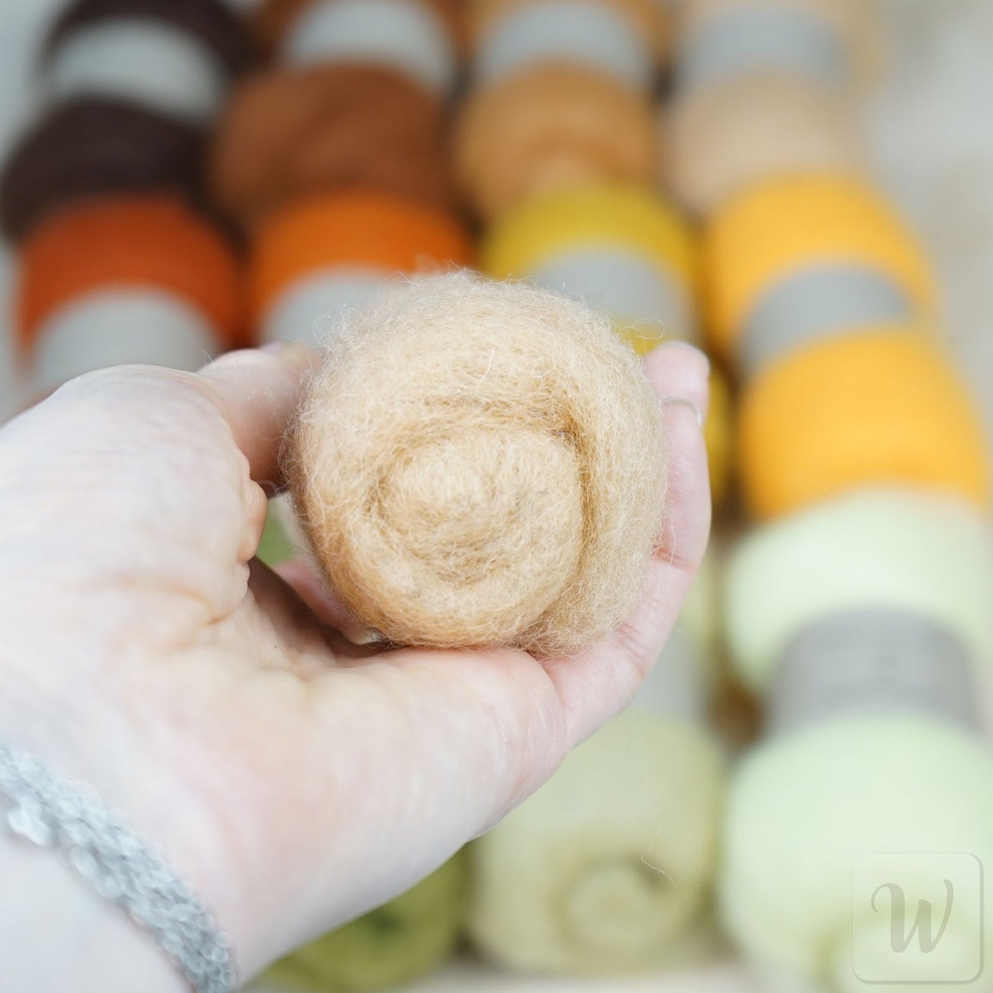Carded Maori Felting Wool 12 Colours Set – Warm Forest Mix / for needle and wet felting, DHG