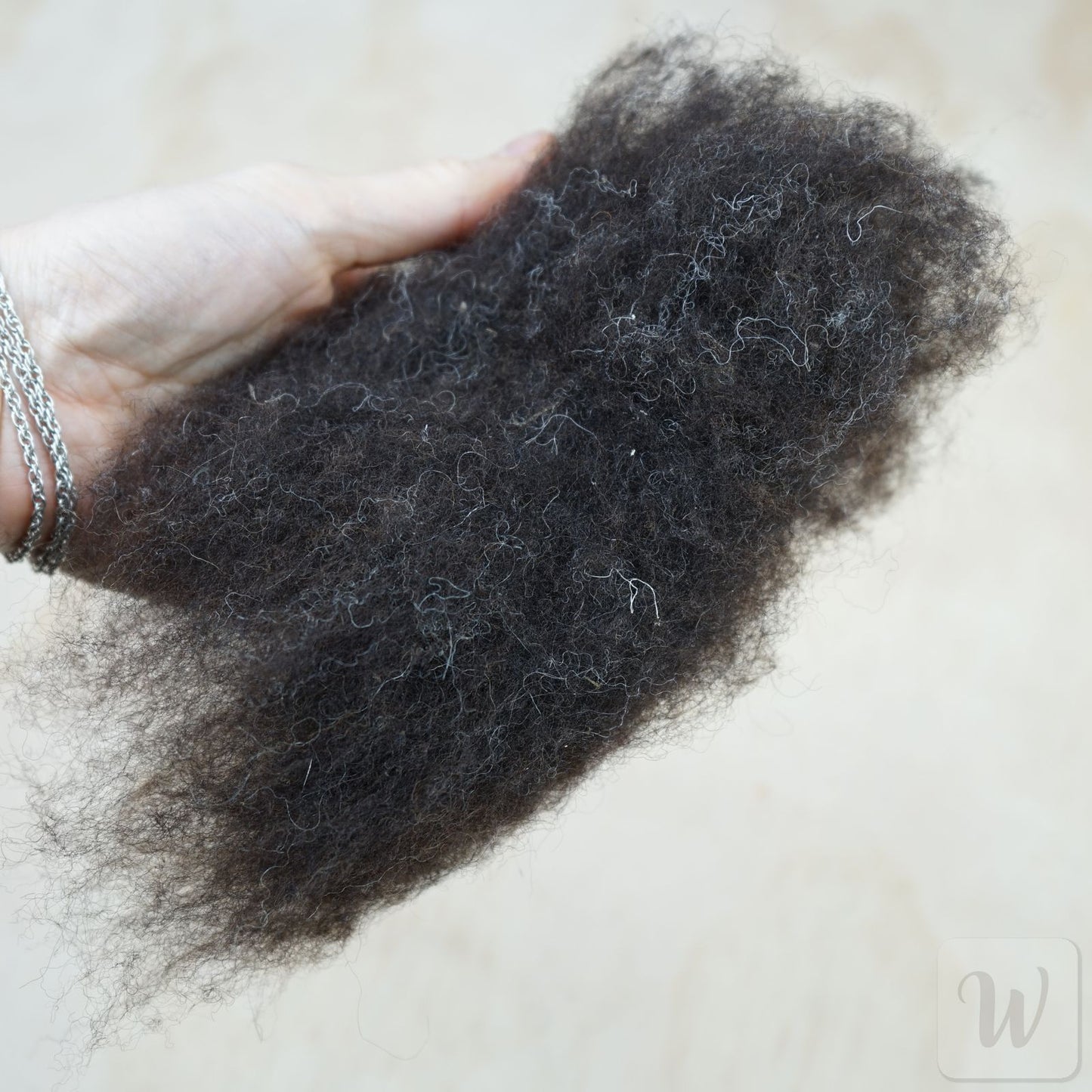 Bergschaf Felting Wool Batt / Undyed Natural Dark Brown Colour / Carded wool for needle and wet felting / 33 microns / DHG (Copy)
