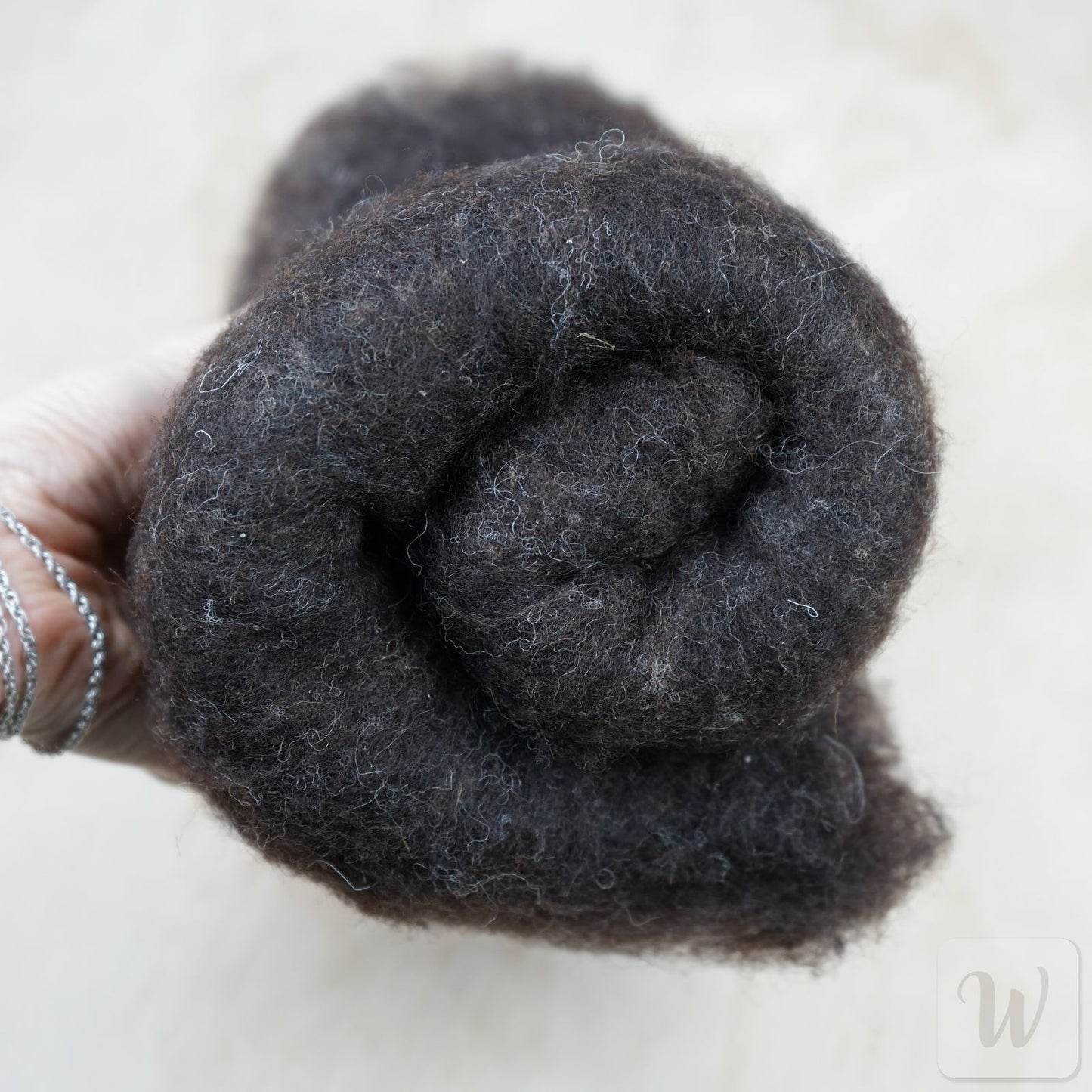 Bergschaf Felting Wool Batt / Undyed Natural Dark Brown Colour / Carded wool for needle and wet felting / 33 microns / DHG (Copy)
