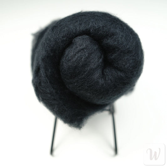Dark extra fine merino wool 19 micron - GOTS certified felting fiber for needle and wet felting