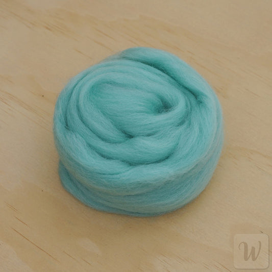 Corriedale wool tops roving in vibrant Paradise colour, soft smooth fibres for spinning and felting