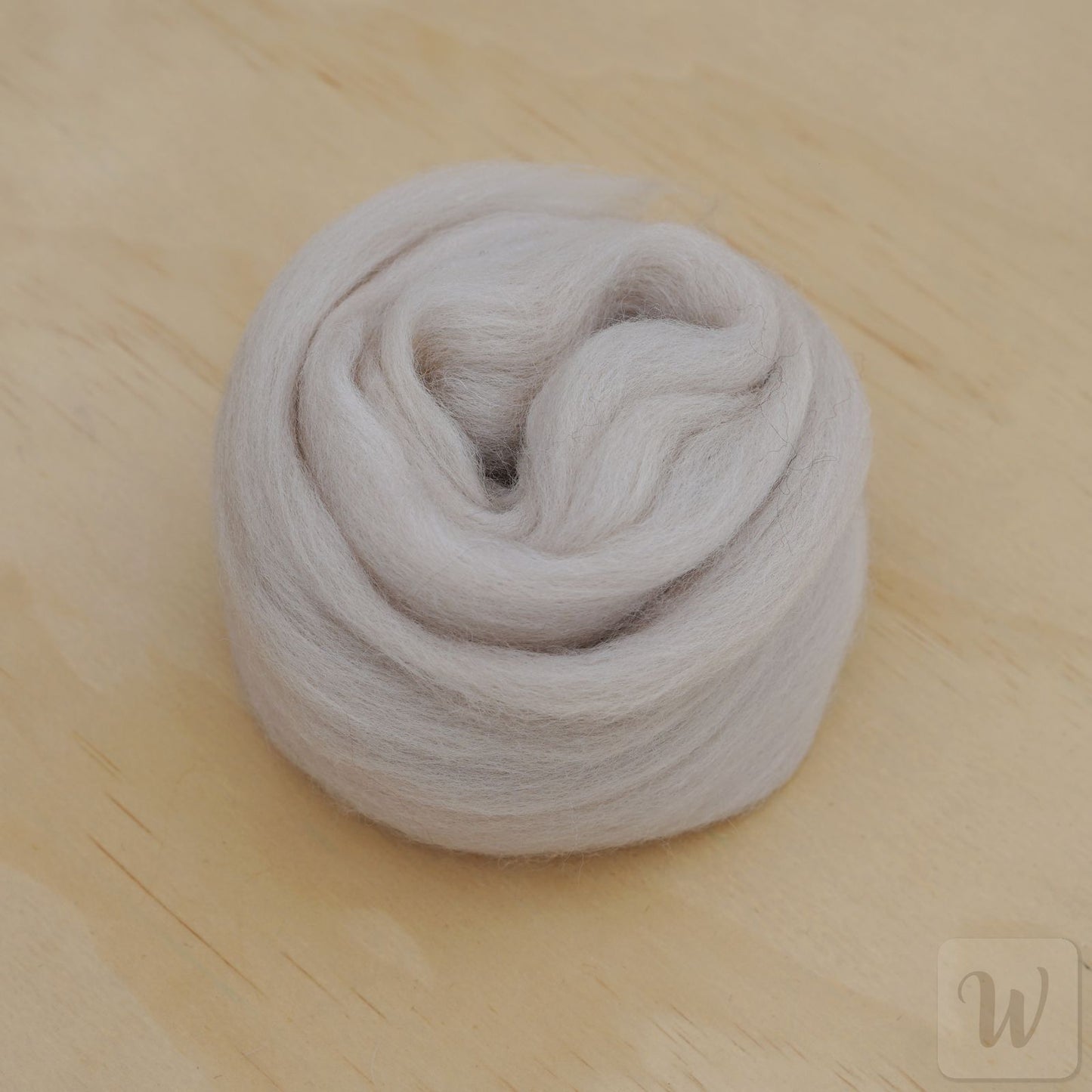 Corriedale wool tops roving in warm Sand beige colour, soft smooth fibres for spinning and felting
