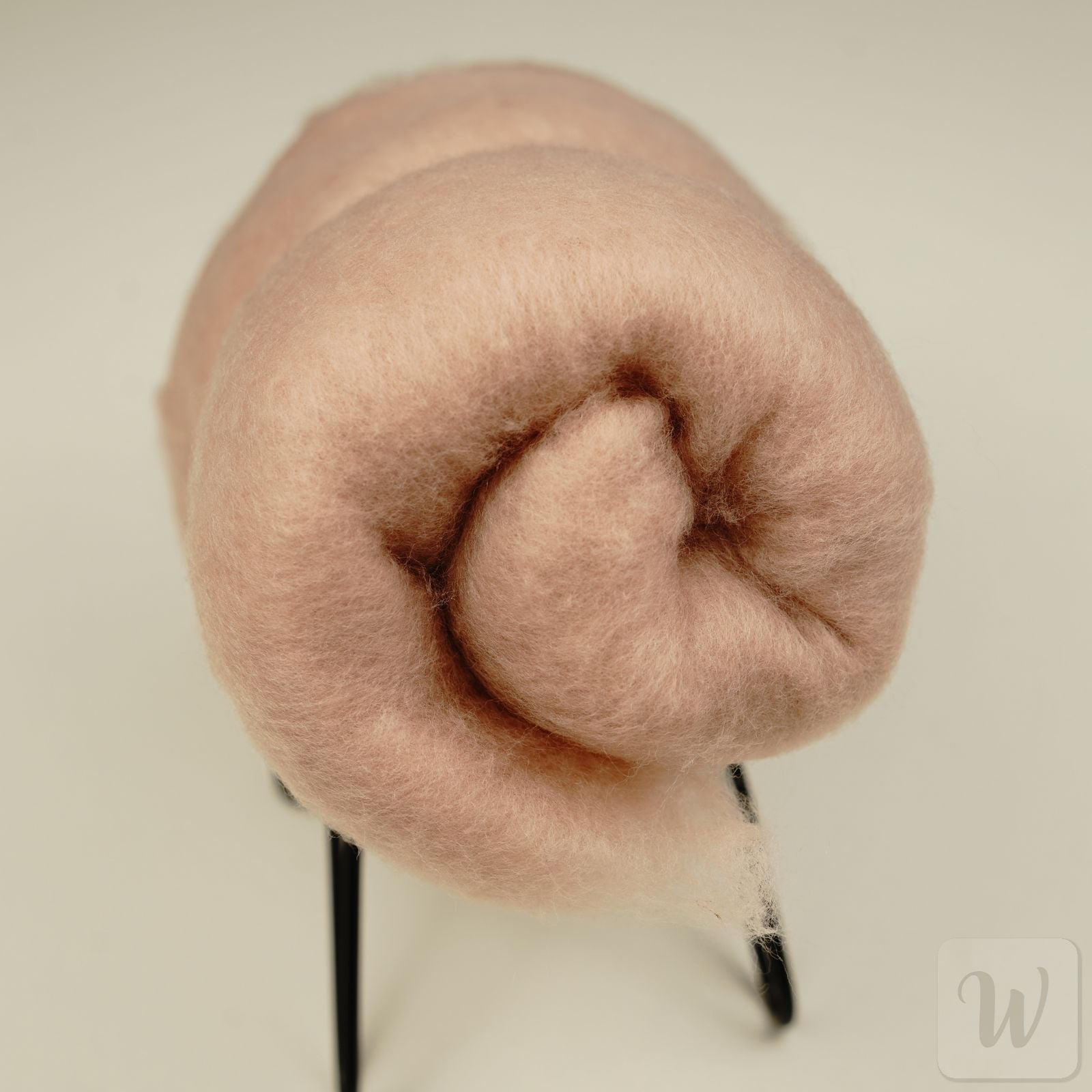 Shell colour extra fine merino wool - soft light airy fiber for needle wet felting miniatures and delicate projects