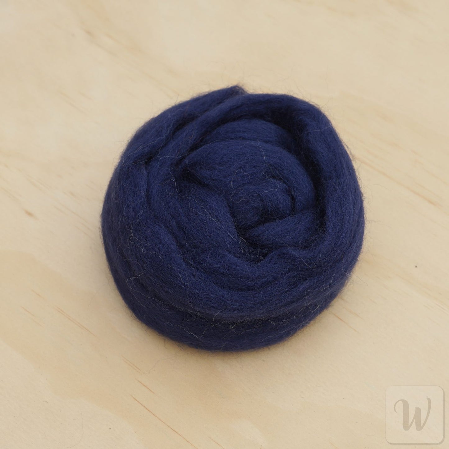 Corriedale wool tops roving in rich Tuareg blue colour, soft smooth fibres for spinning and felting