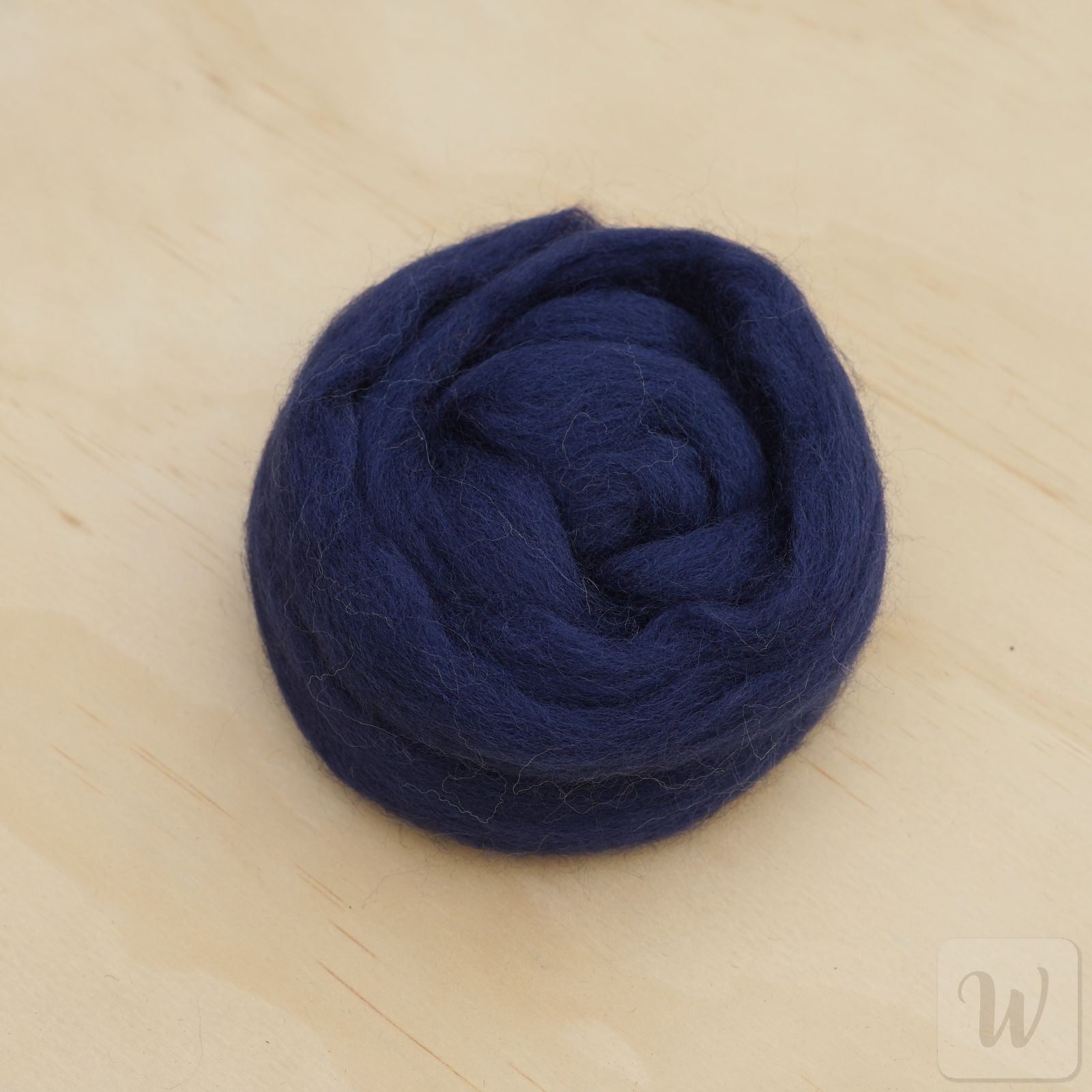 Corriedale wool tops roving in rich Tuareg blue colour, soft smooth fibres for spinning and felting